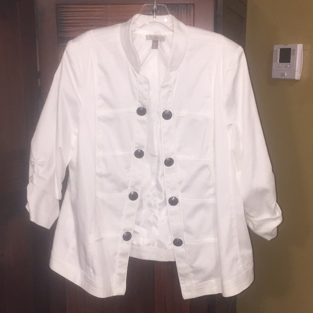 Roz & Ali military style jacket - bright white 1x